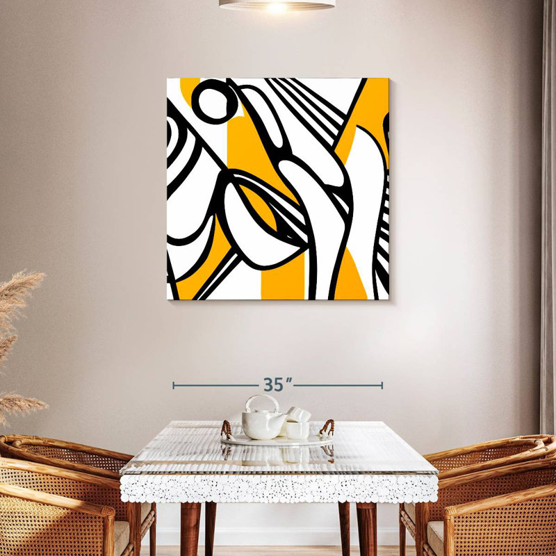Avery Black And Yellow Lines, 36" H x 36" W