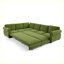 Canapé-lit en chenille convertible vert