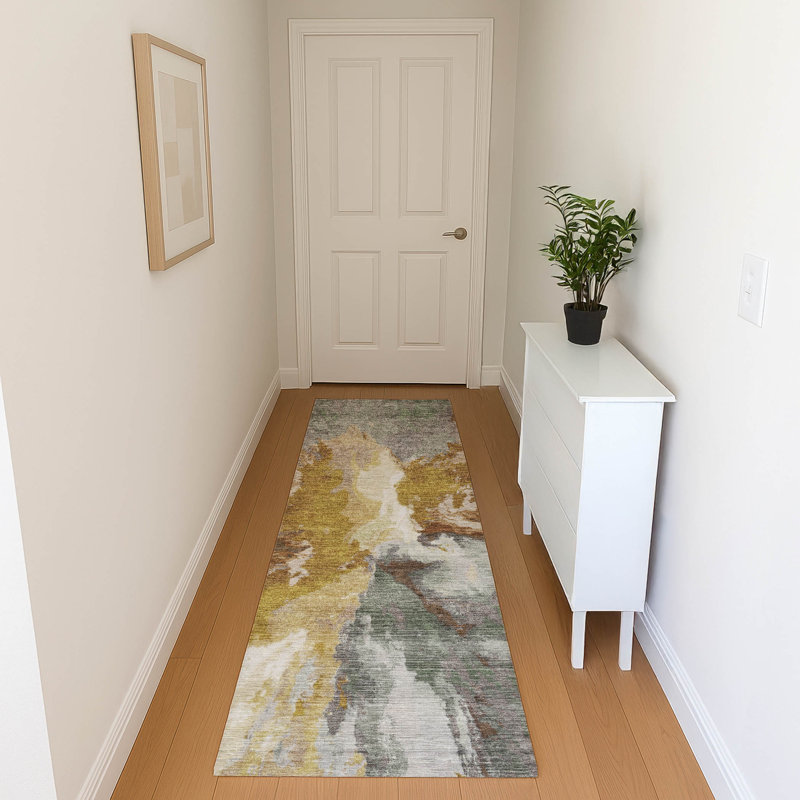 Premium Machine Washable Marasco AMF1632 Modern Rug, Runner 2'3" x 7'6"