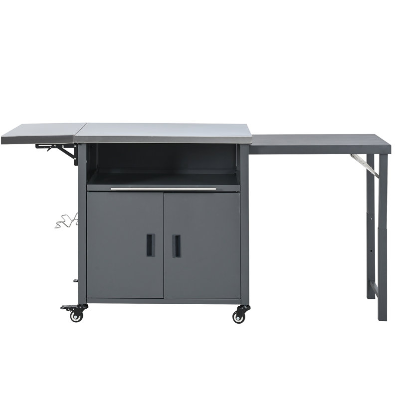 Chariot de barbecue pliable pour l'extérieur, Grey