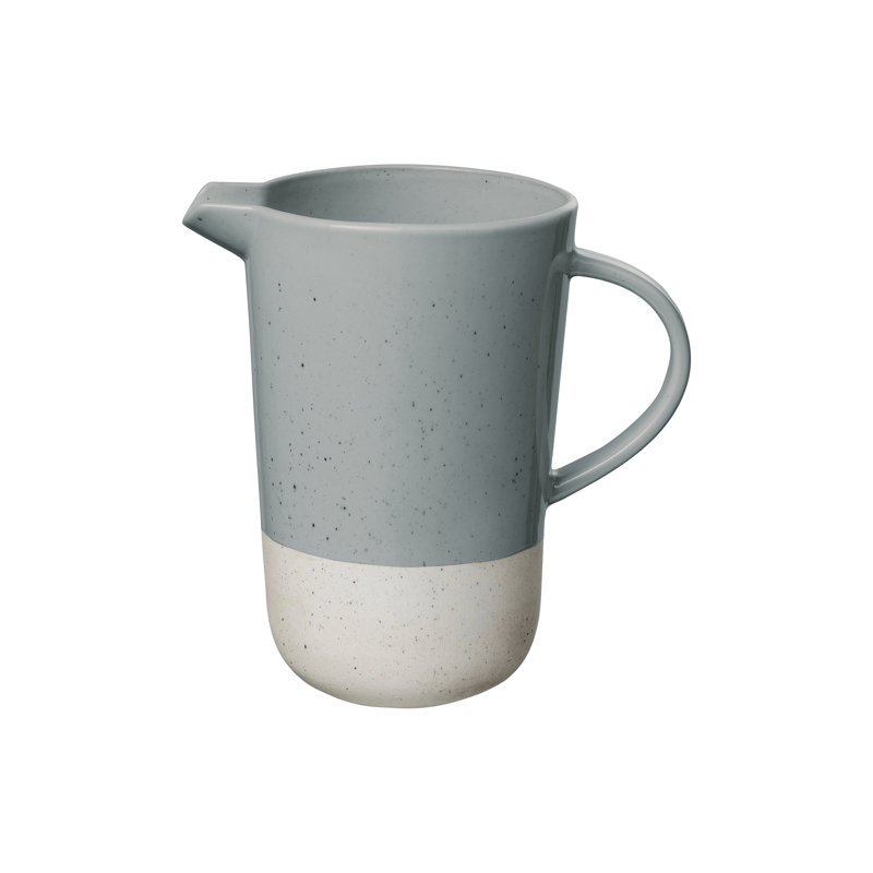 SABLO Ceramic Pitcher 1 Liter, Stone/Blue