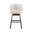 Tabouret de bar pivotant à 360 degrés avec superbe garniture cloutée, ensemble de 2, beige