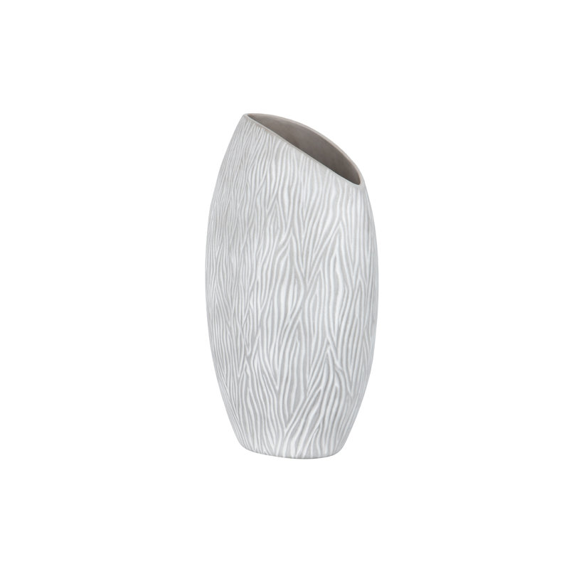 Lebrun Grey Ceramic Table Vase, 40cm H x 23cm W x 13cm D