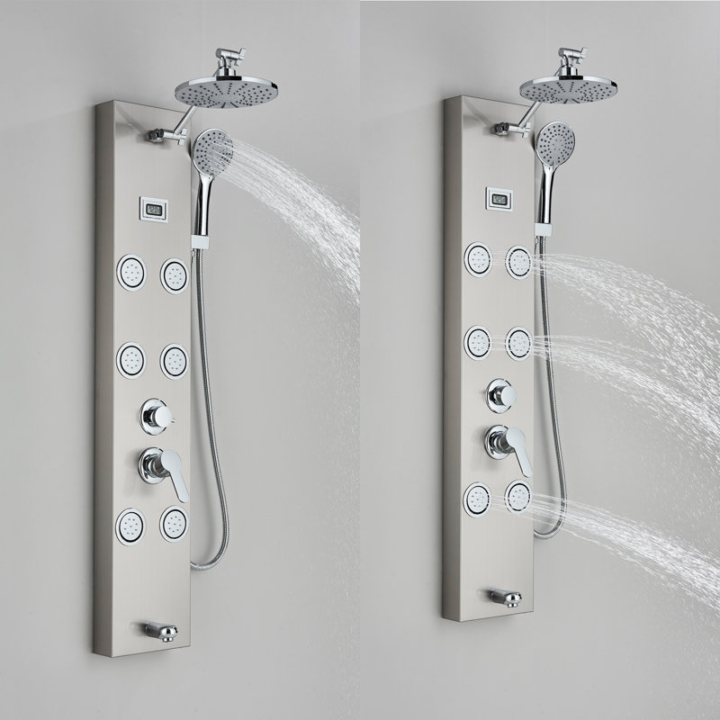 45'' Shower Panel with Adjustable Shower Head, Brushed Nickel