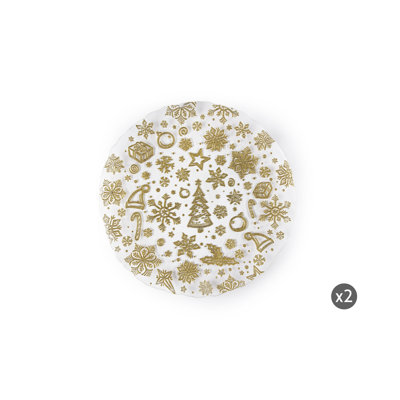 Set Of 2 Gold Dessert Plate