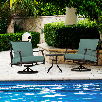 Ensemble de chaises pivotantes d'extérieur Charlton Home®