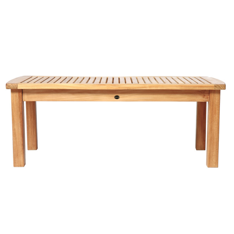Rectangular Honey Brown Teak Wood Coffee Table, 50 x 24"