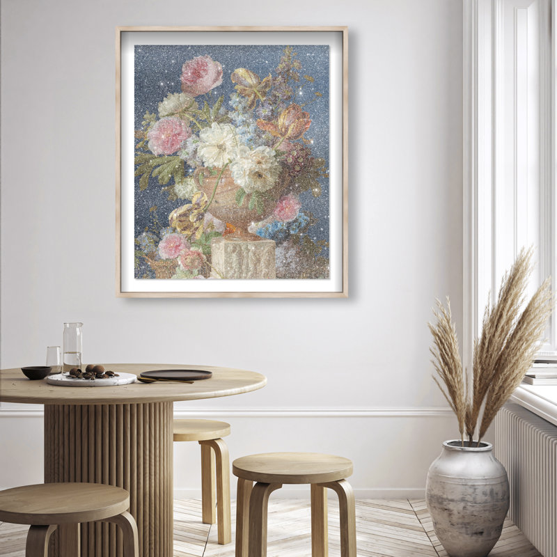 Portmanteau Vase Shadowbox Floral & Botanical Print by Oliver Gal, Black Frame, 16 x 20, 46.5"H x 37.5"W, Natural Oak Frame