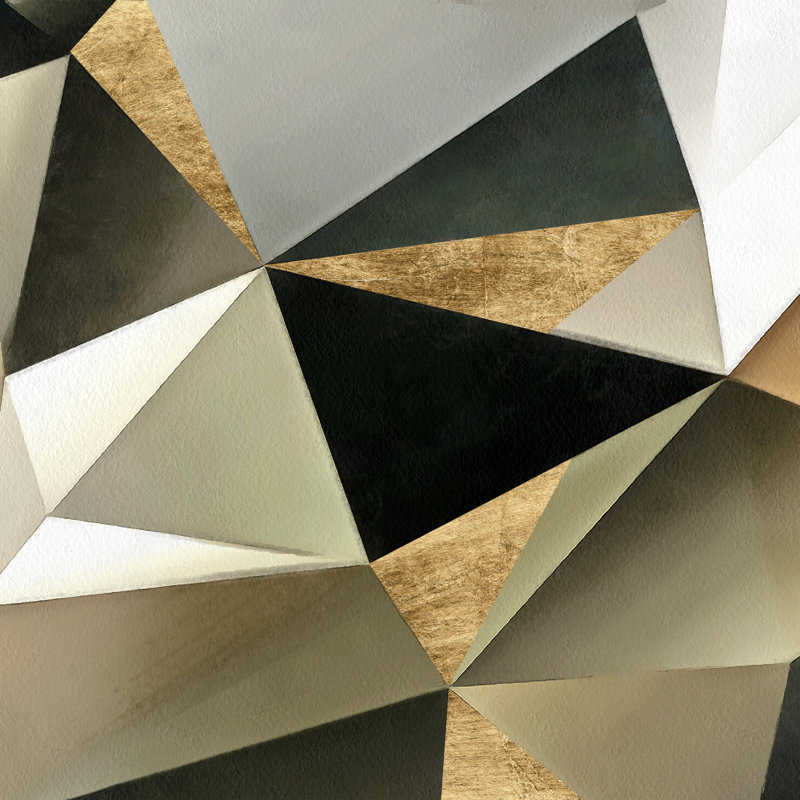 Gold Polygon Wall II by Alonzo Saunders - Wrapped Canvas Print, 76cm H x 76cm W x 3.8cm D