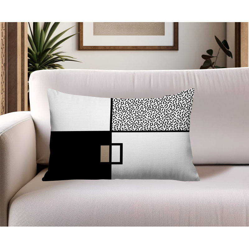 Coussin lombaire réversible intérieur / extérieur Looma, Rectangle H 18 po x l 25 po, Noir