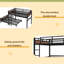 Lit superposé en métal / lit mezzanine en métal, lits superposés séparables, avec barrière de sécurité surélevée-150046500-150046498