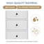 Grande armoire de salle de bain blanche, armoire de rangement autoportante avec 3 tiroirs et tablette réglable, panneau de fibres à densité moyenne avec finition peinte