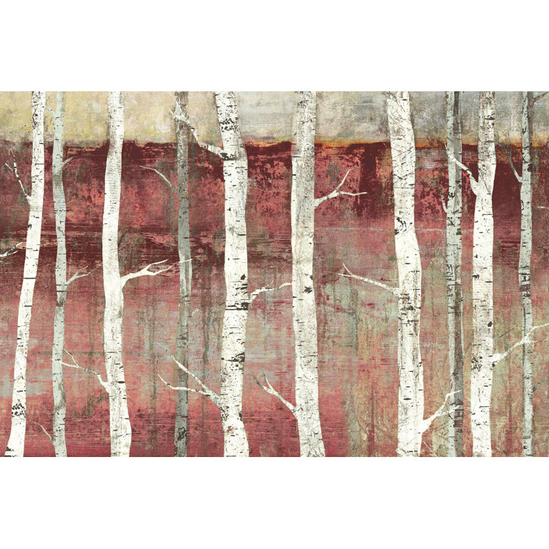 Marsala Birchies - Wrapped Canvas Painting, 30cm H x 46cm W x 3.8cm D