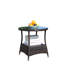 Table basse de patio ronde avec dessus en verre trempé transparent
