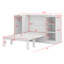 Lit escamotable simple avec tablettes de rangement et garde-robe, base de lit cachée pliable
