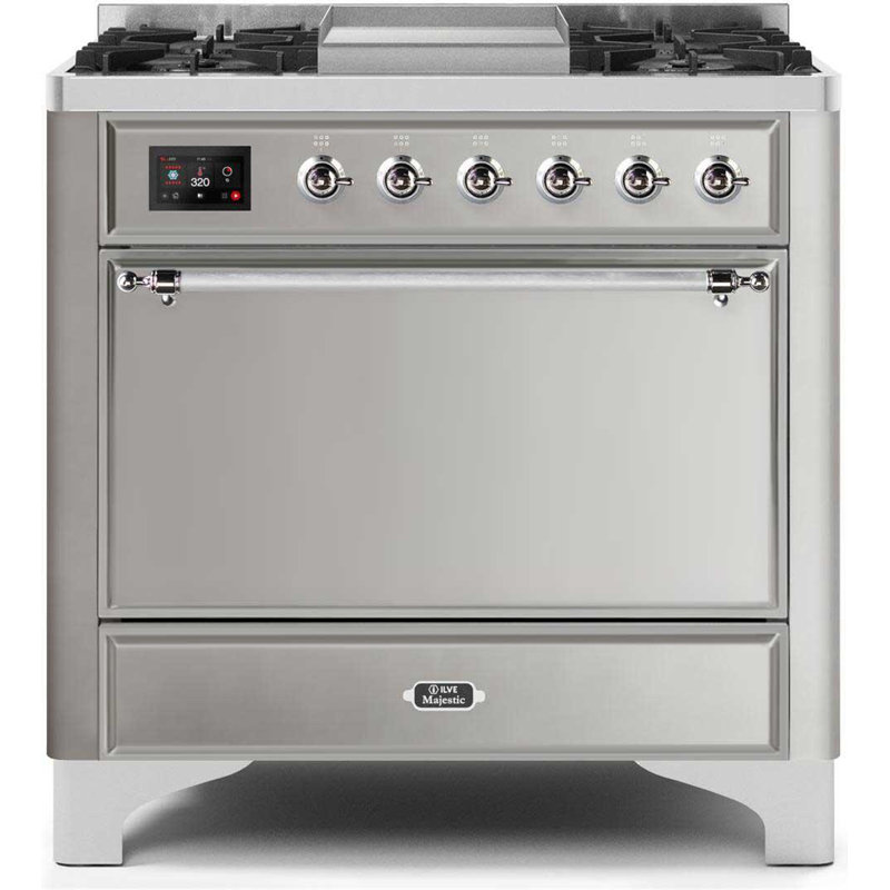 Majestic II 36" 3.5 cu.ft. Freestanding Dual Fuel with Griddle and Convection Oven, Natural Gas, White/Copper