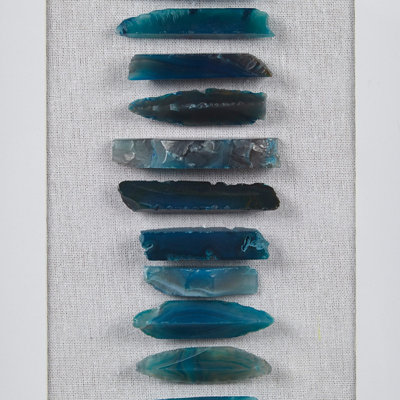 Framed Blue Agate Shadowbox Wall Decor, 13.78" x 23.62"