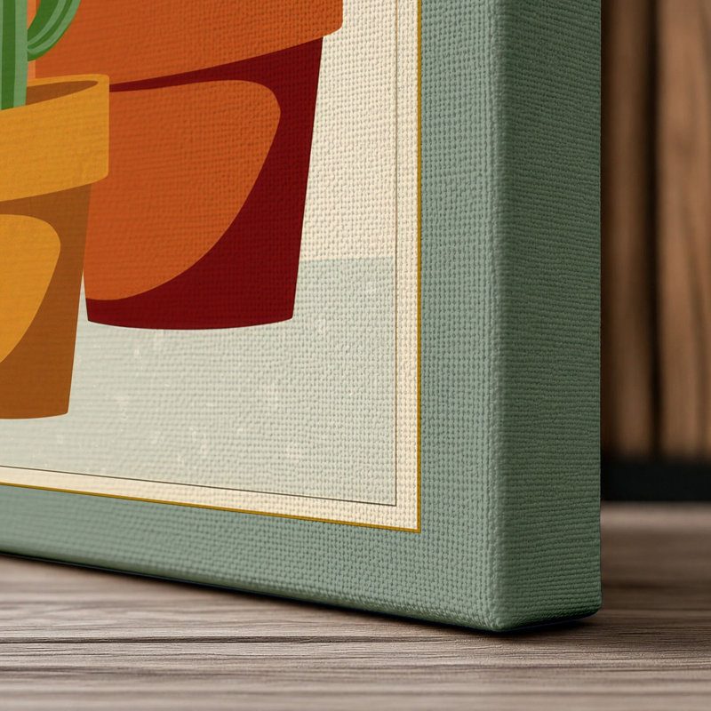Desert Trio Botanical - Wrapped Canvas, 24x16 - 61.0 x 40.6 cm, Sage Border
