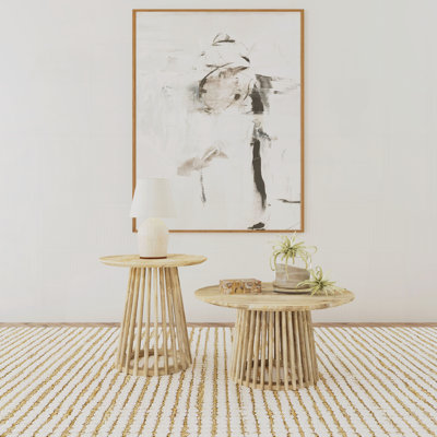 Natural Mango 2-piece Round Coffee and End Table Set