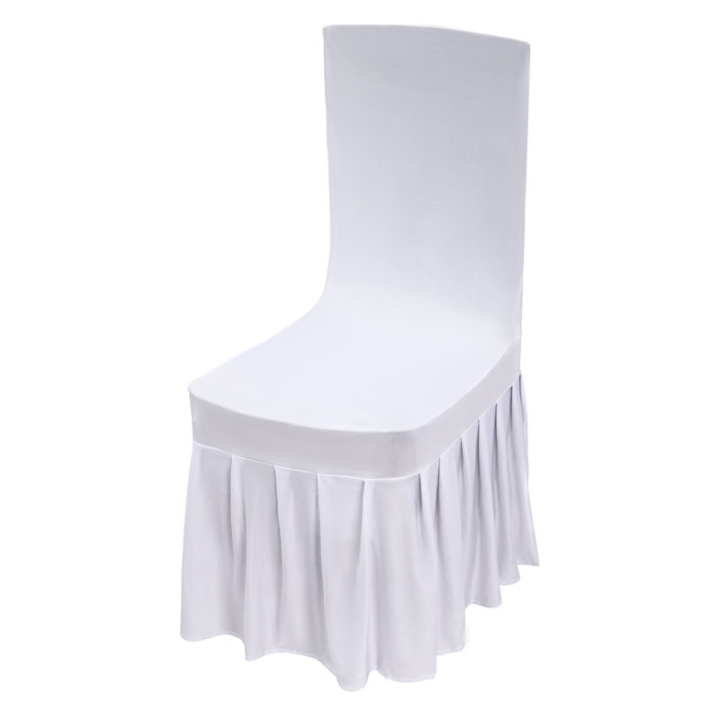 Housse pour chaise de salle à manger, Mélange de polyester blanc