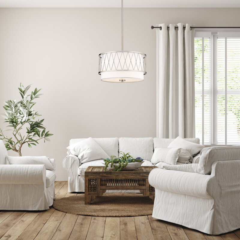 Luminaire suspendu 3 lumières Dalton, Nickel brossé