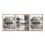 «Elegant Forest Island View II - Gray Lake», ensemble de 3 reproductions d'art sur toile-129013043-129013045
