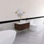 Meuble-lavabo flottant mural 36 po en noyer avec plateau en marbre artificiel blanc-1804651840