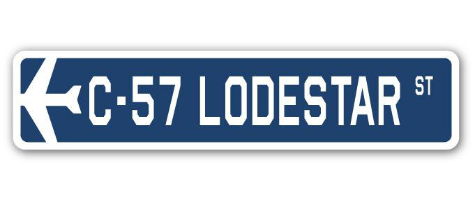 Plaque de rue militaire en aluminium Bertram C-57 Lodestar, H 6 po x l 24 po x P 1 po