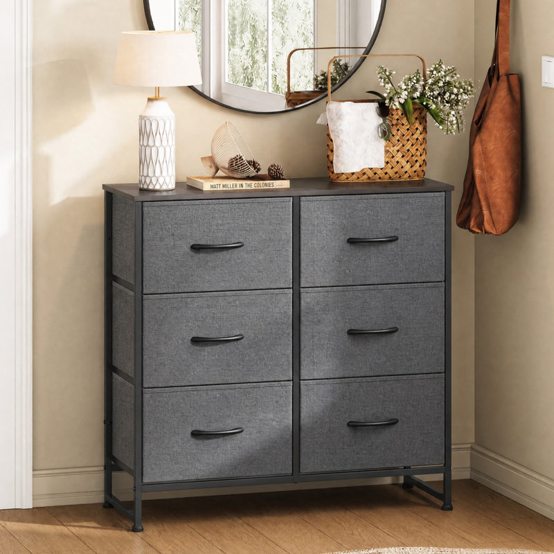 Ojaswi 6-Drawer Dresser for Bedroom, Chest of Dresser with Wood Top, Storage Tower With Drawers, Chest Of Drawers For Closet