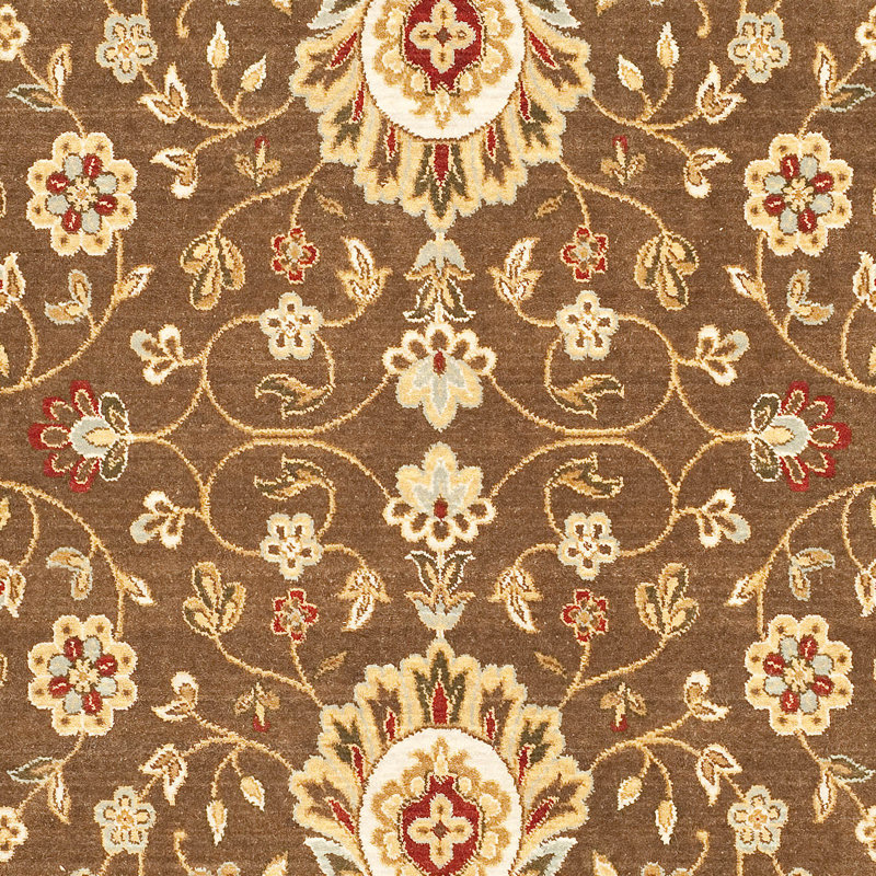 Tuscany Elegance Hand-Knotted Wool Area Rug, Brown/Light Blue, 8' x 11'2"