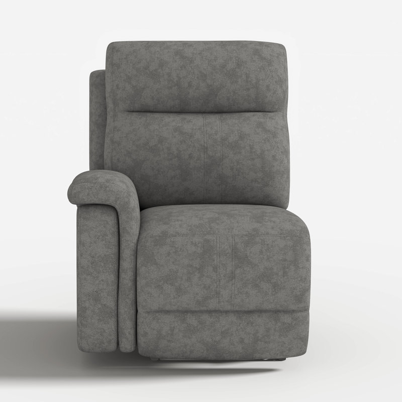 Left Armrest Power Recliner with Adjustable Headrest & Lumber Support, Gray