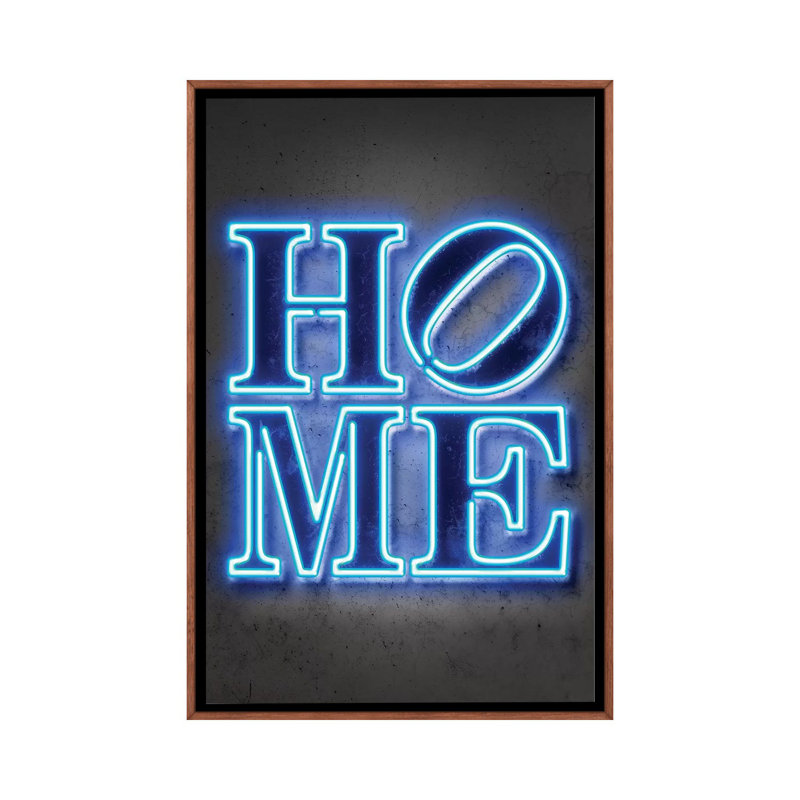 "Home" par Octavio Mielu-impression d’art textuel, Cadre bois classique, Pas de tapis, H 48 po x l 32 po x P 1,5 po