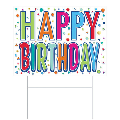 Enseigne en plastique «Happy Birthday Yard»