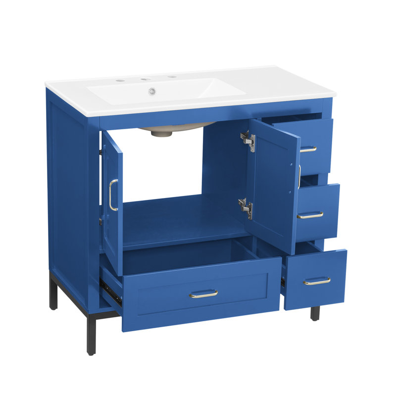 21 Base de meuble-lavabo simple 36 po seulement, Bleu