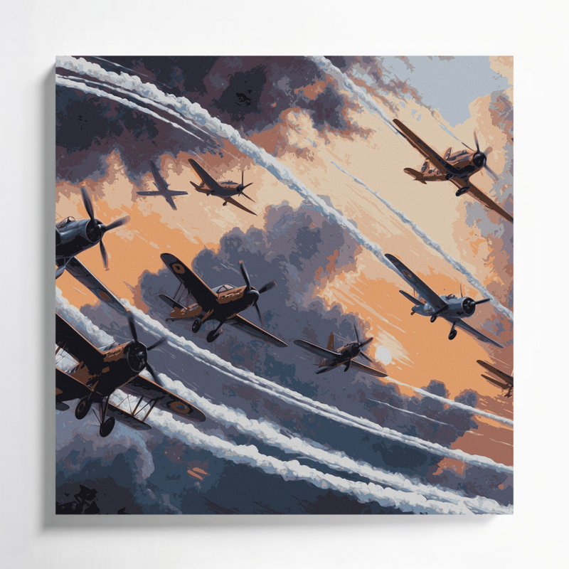 Transport, art acrobatique sur toile gris, H 16 po x l 16 po