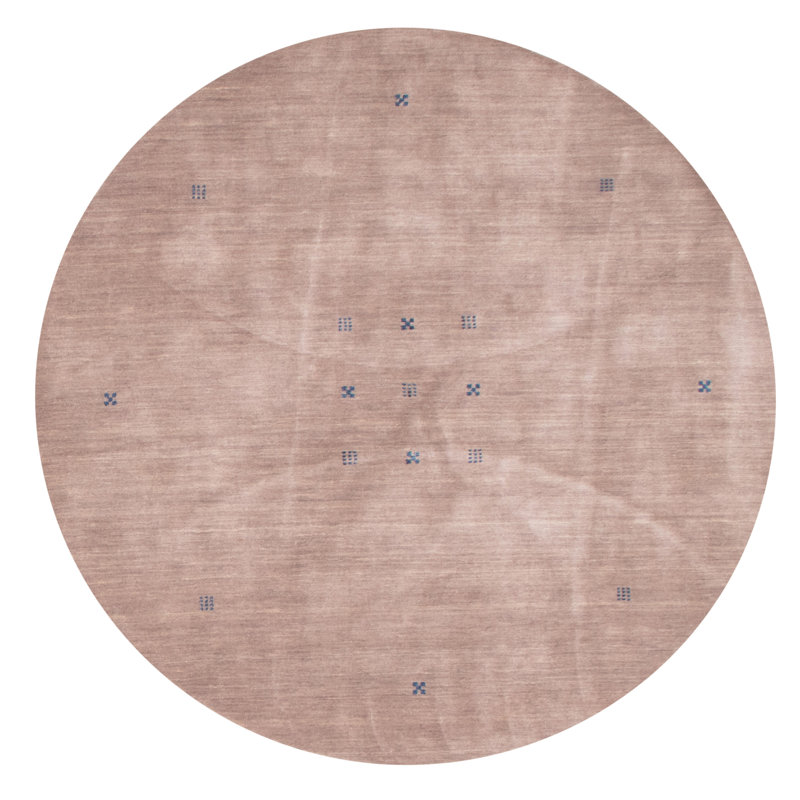 One-of-a-Kind 6' X 6' New Age Round Wool Area Rug in Taupe