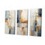 Abstrait beige et doré, collage sur route - ensemble de salon abstrait 3 pièces-290870171-290870169