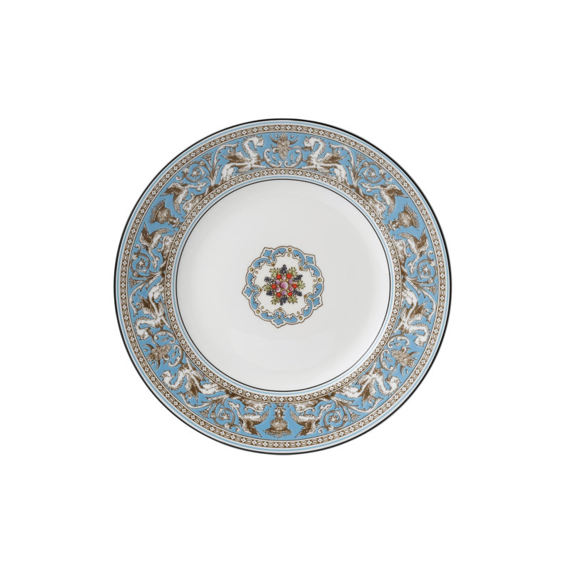 Florentine Turquoise Bone China Salad/Dessert Plate