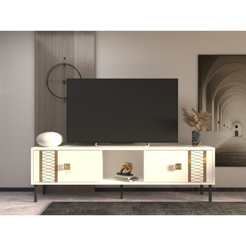 Keikei Unfinished TV Stand, Gold