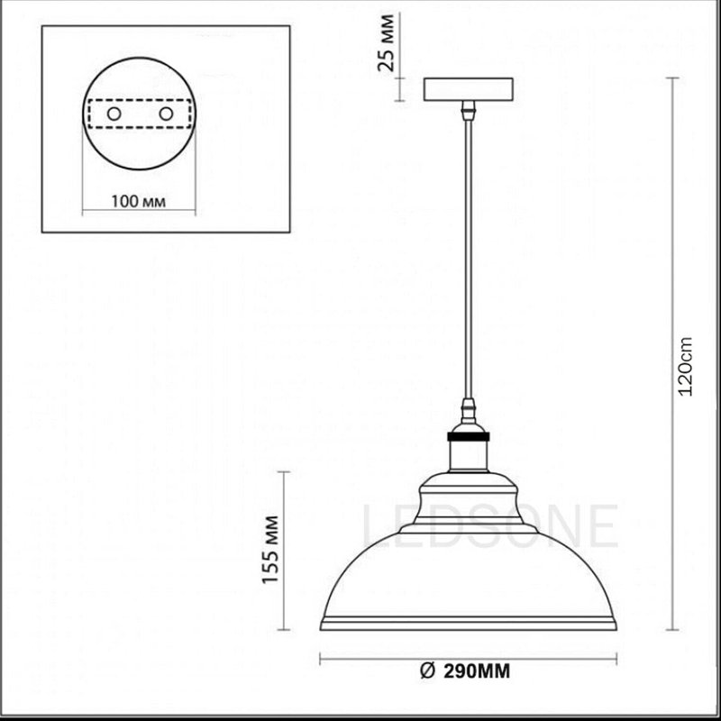 1 - Light Dome Pendant, Navy Blue