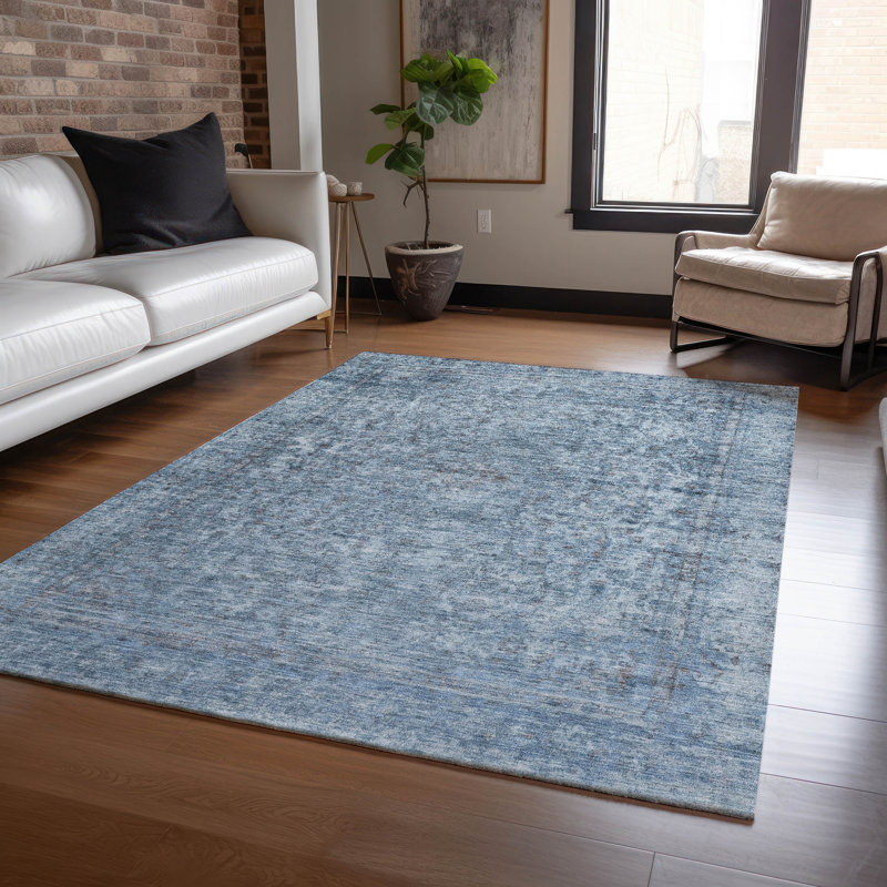 Tapis intérieur / extérieur bleu Felissae, 8' x 10'
