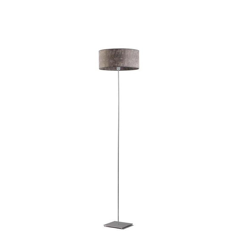 Ayania 150cm Traditional Floor Lamp, Brushed Steel, Grey Melange