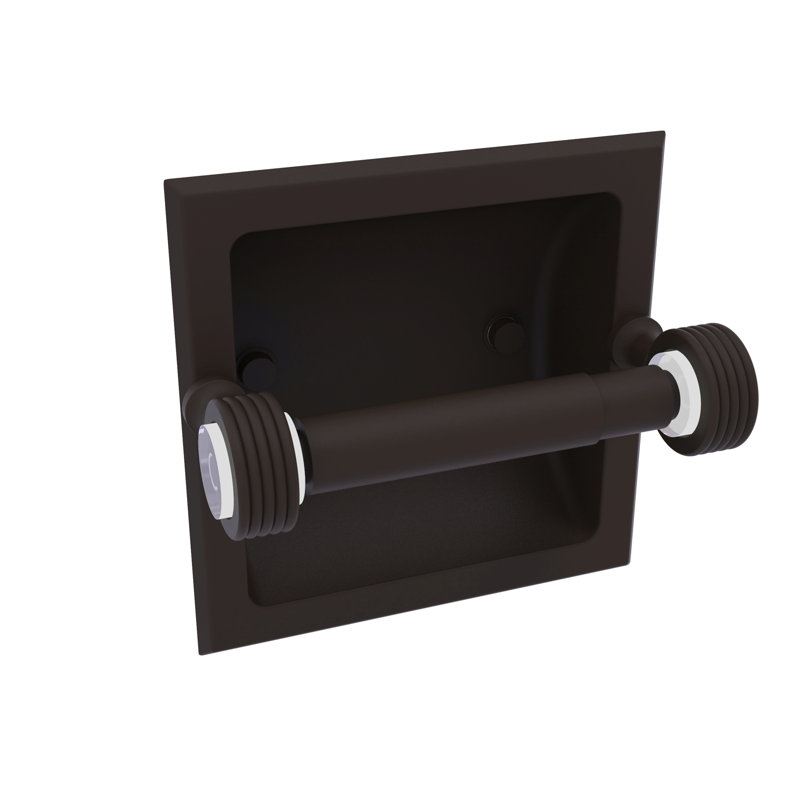 Porte-papier hygiénique encastré Jarrell groovy accents, Bronze huilé