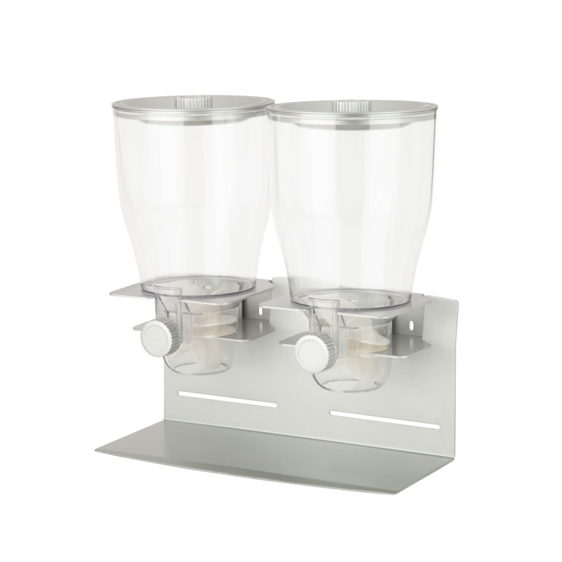 Chrome Double Commercial Cereal Dispenser with Steel Construction