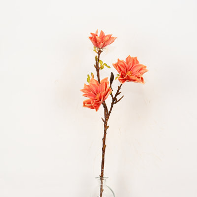 Arrangement floral de 32 po de magnolia artificiel pour remplissage de vase, bouquet de fleurs à longue tige de branche de fleur de campagne pour décoration de table de centre de table de bureau à domicile, ensemble de 3