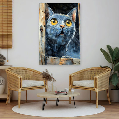 Art mural contemporain avec un chat