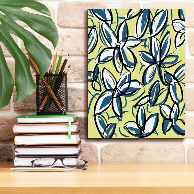 «Wild Garden Three» par Jan Weiss, art mural sur toile, H 16 po x l 12 po x P 0,75 po