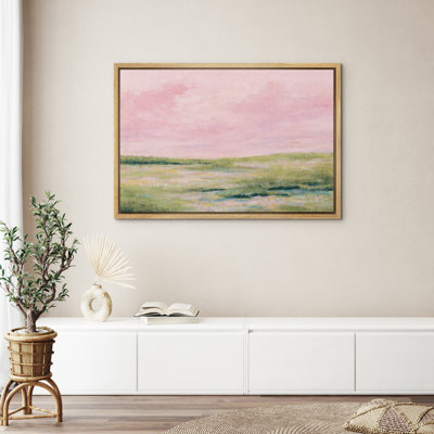 Doux rose lever de campagne