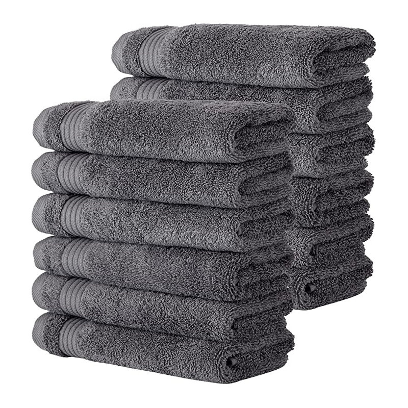 Shannan 12" W Terrycloth Washcloth Set , Gray