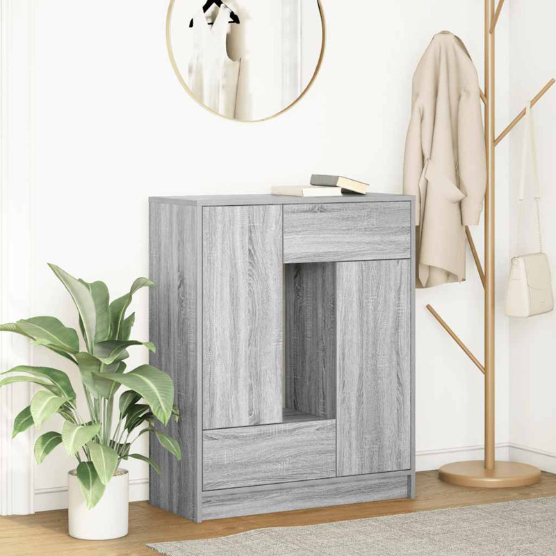 Sideboard With Drawers And Doors 73X31x90 Cm, Grey Sonoma